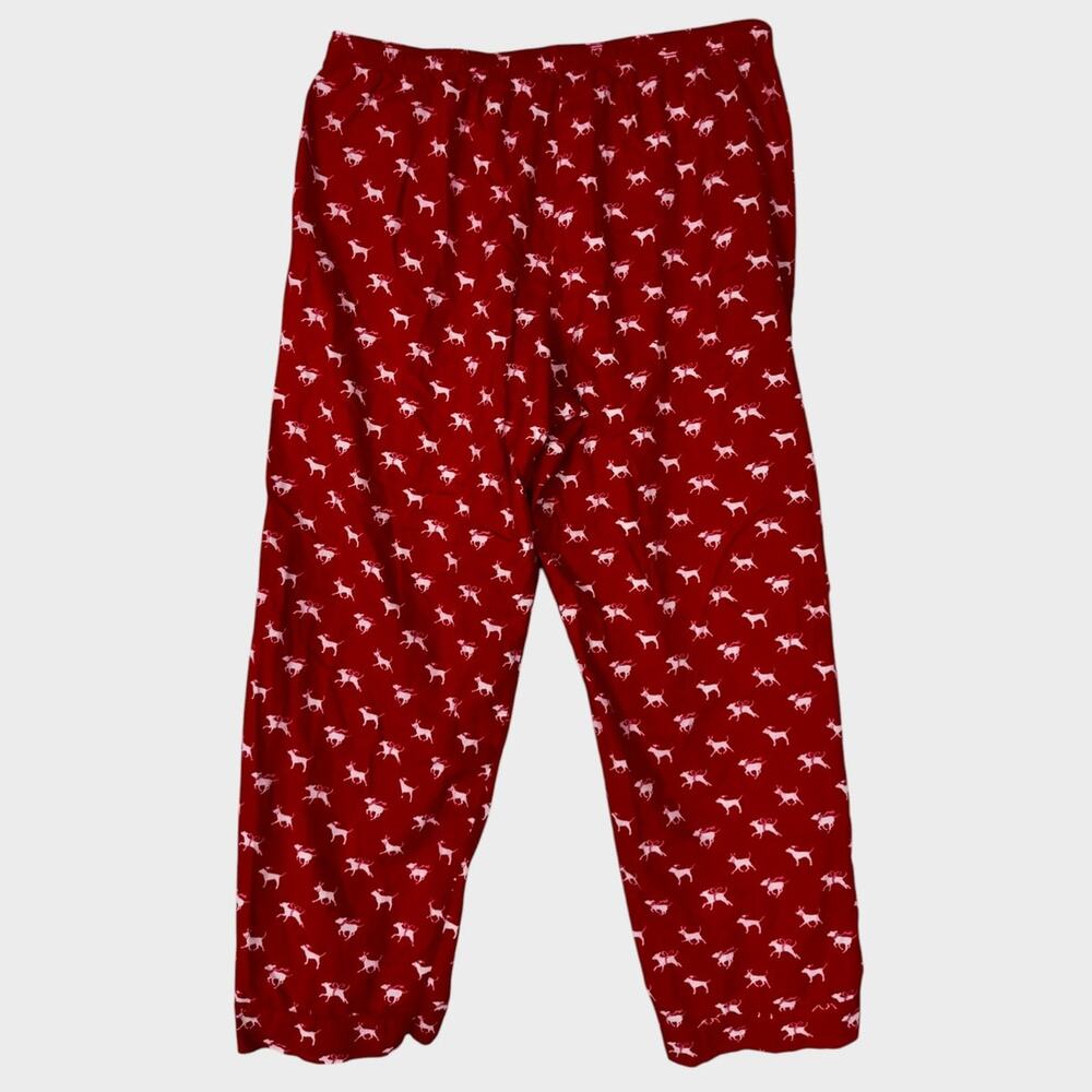 Victoria's Secret PINK XXL Red White Holiday Dog Print Lounge Pajama Pants - Picture 11 of 12